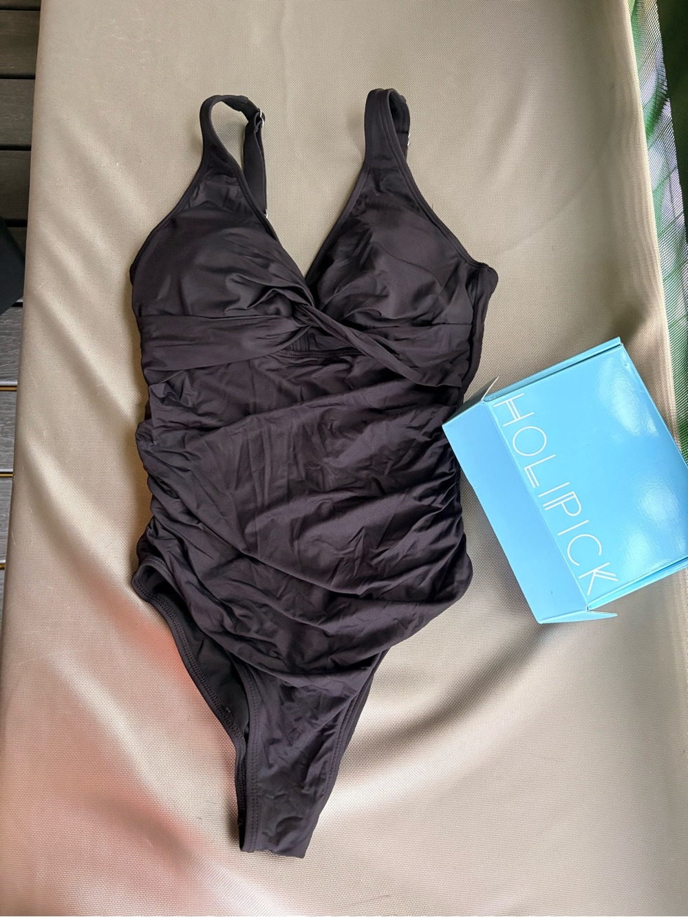 Black Ruched One-Piece Swimsuit